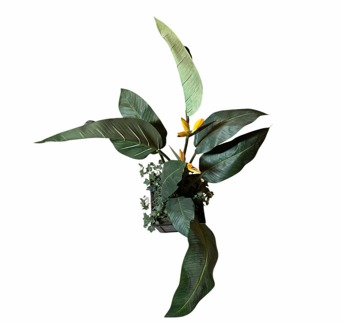 Photo 1 of BIRD OF PARADISE FAUX POTTED PLANT W WOVEN RESIN POT 32” X 40”