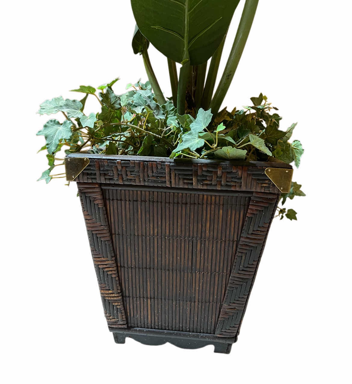 Photo 1 of BIRD OF PARADISE FAUX POTTED PLANT W WOVEN RESIN POT 32” X 40”