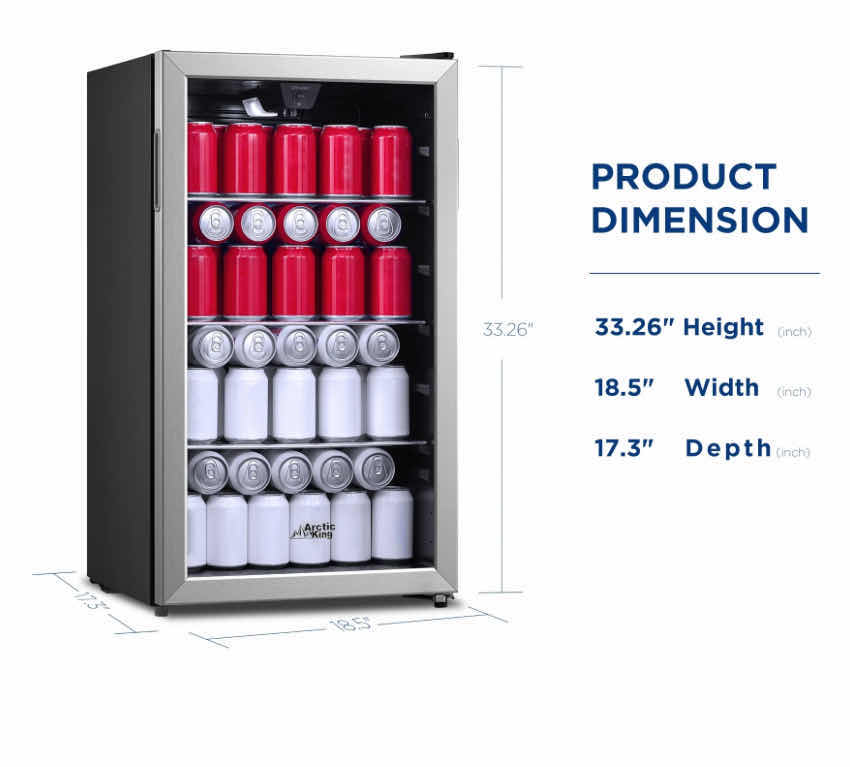 Photo 5 of ARCTIC STAINLESS STEEL & BLACK 115 CAN BEVERAGE COOLER REFRIGERATOR MODEL ARV115B1AST