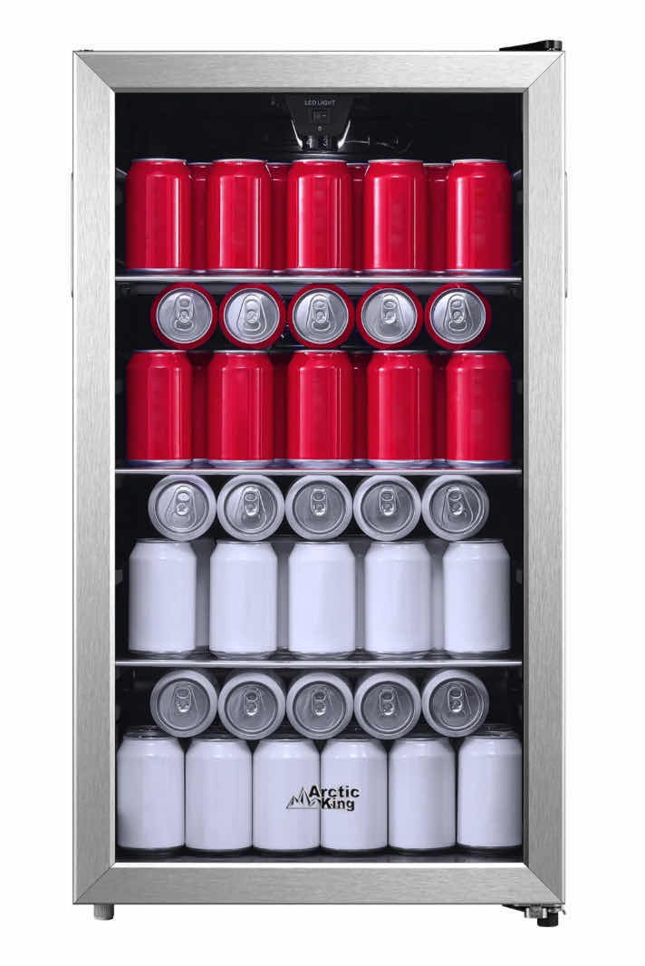Photo 1 of ARCTIC STAINLESS STEEL & BLACK 115 CAN BEVERAGE COOLER REFRIGERATOR MODEL ARV115B1AST