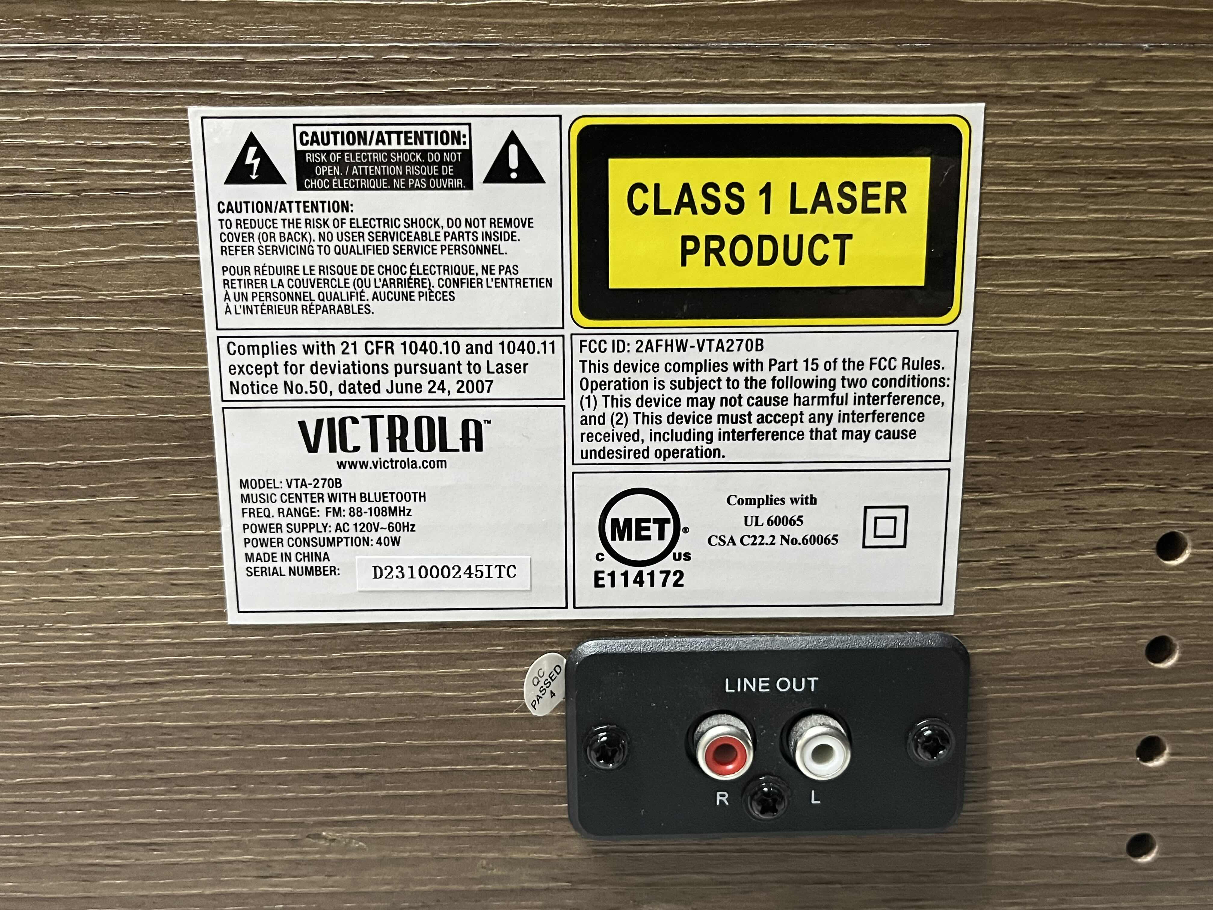 Photo 1 of VICTROLA EMPIRE WALNUT TURNTABLE MULTIMEDIA BLUETOOTH STEREO MODEL VTA-270B