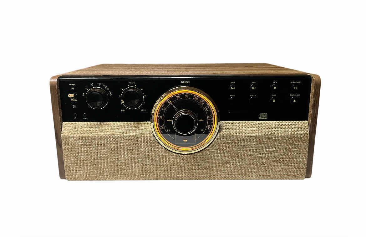 Photo 1 of VICTROLA EMPIRE WALNUT TURNTABLE MULTIMEDIA BLUETOOTH STEREO MODEL VTA-270B