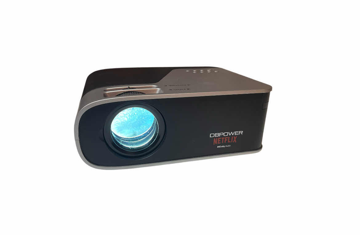 Photo 1 of DBPOWER NETFLIX OFFICIAL HD PROJECTOR W REMOTE & CASE MODEL G01