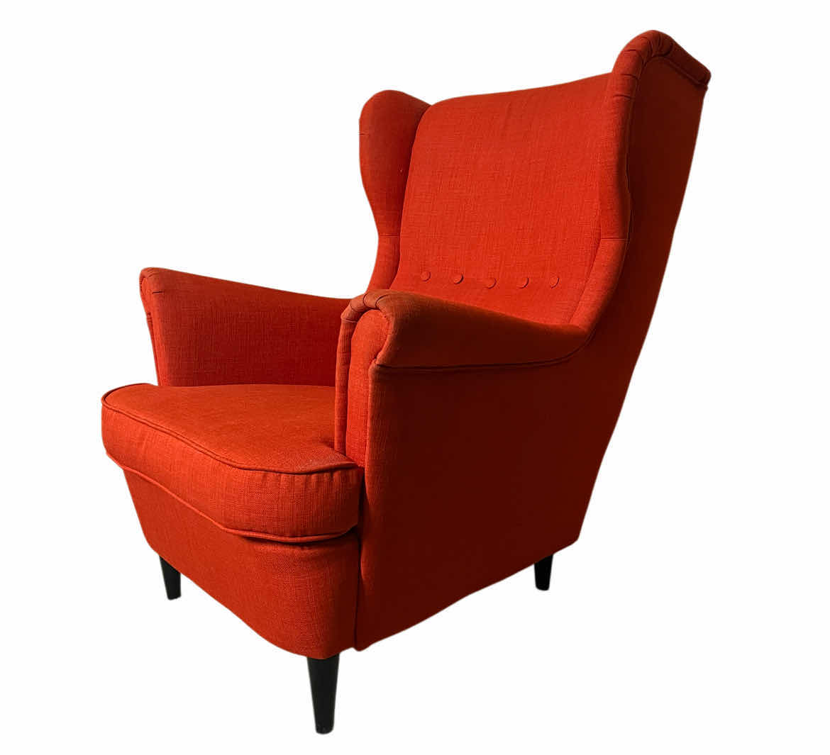Photo 1 of IKEA STRANDMON RED POLYESTER FIBER WINGBACK CHAIR