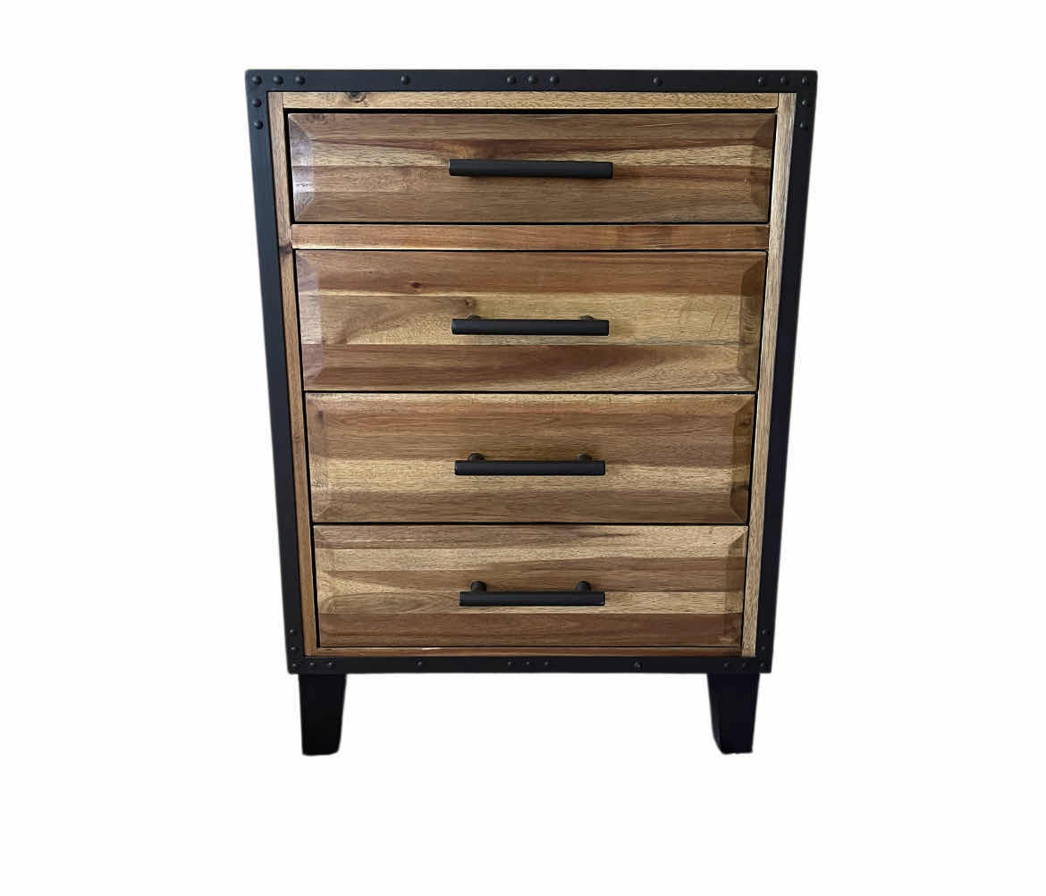 Photo 1 of CHRISTOPHER KNIGHT LUNA ACACIA NATURAL WOOD 4 DRAWER CHEST DRESSER 26.5” X 17” H36”