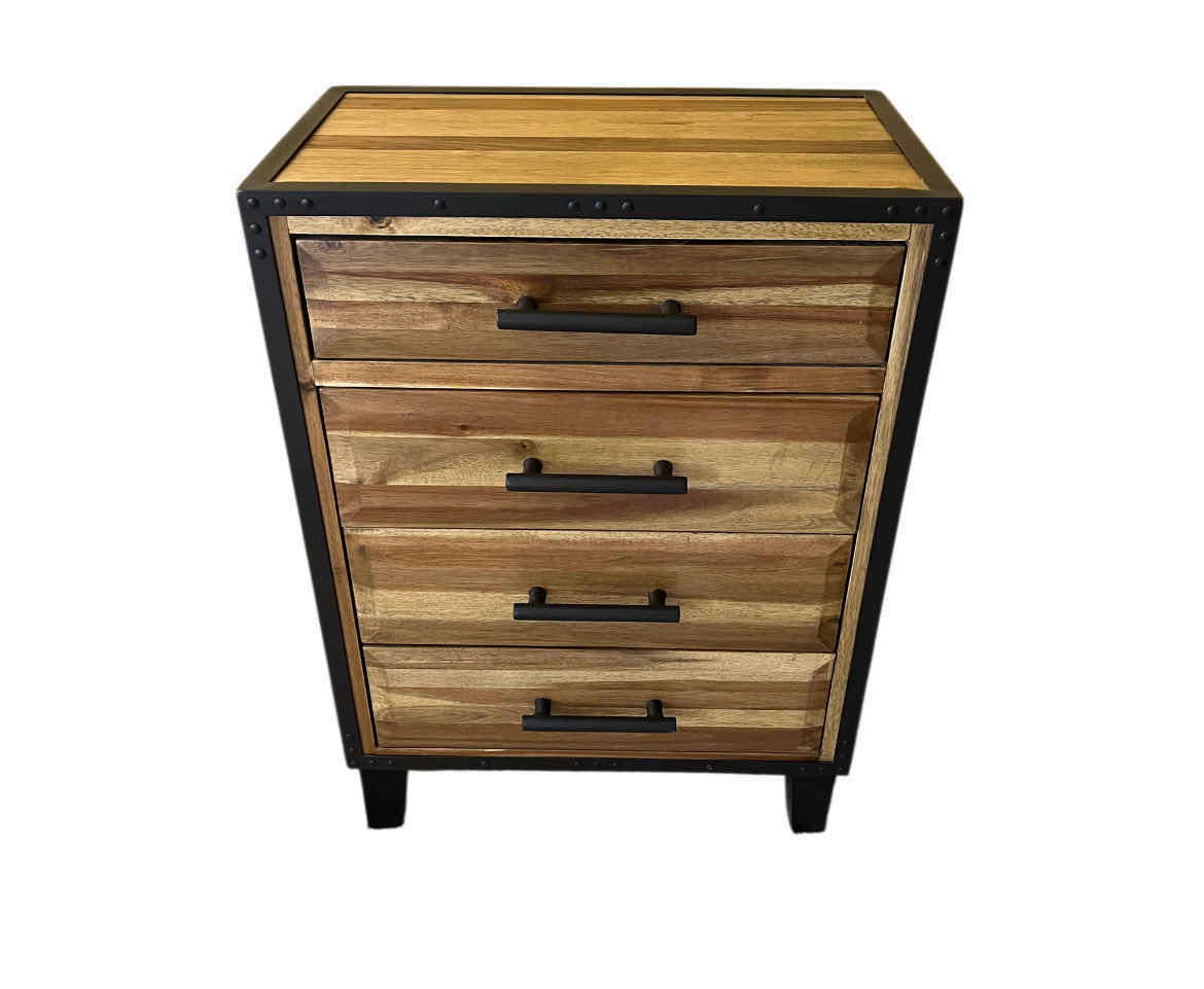 Photo 1 of CHRISTOPHER KNIGHT LUNA ACACIA NATURAL WOOD 4 DRAWER CHEST DRESSER 26.5” X 17” H36”