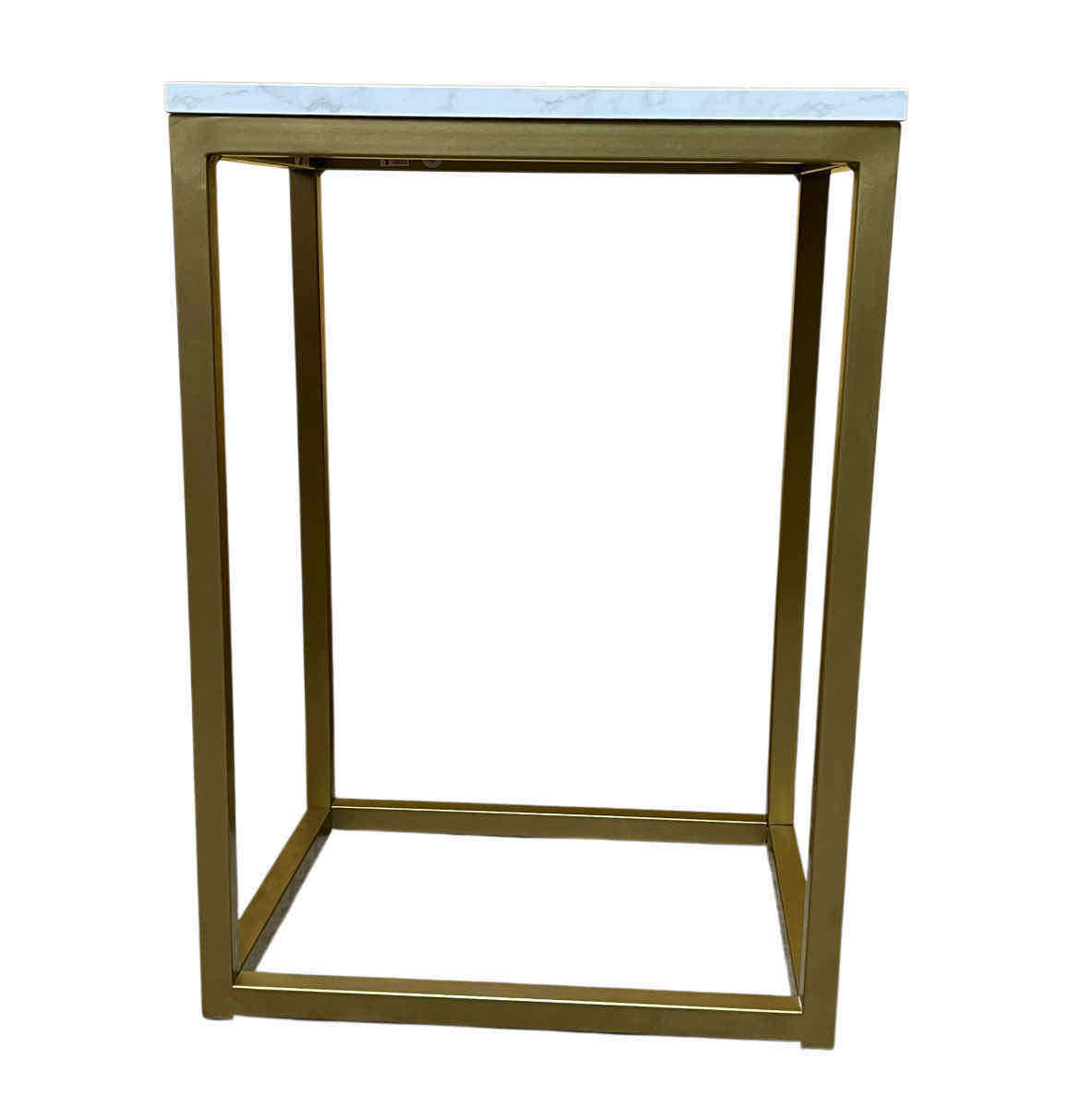 Photo 1 of WHALEN FURNITURE MARBLE FINISH TOP GOLD FINISH METAL BASE END TABLE MODEL MS18-03-1011-01