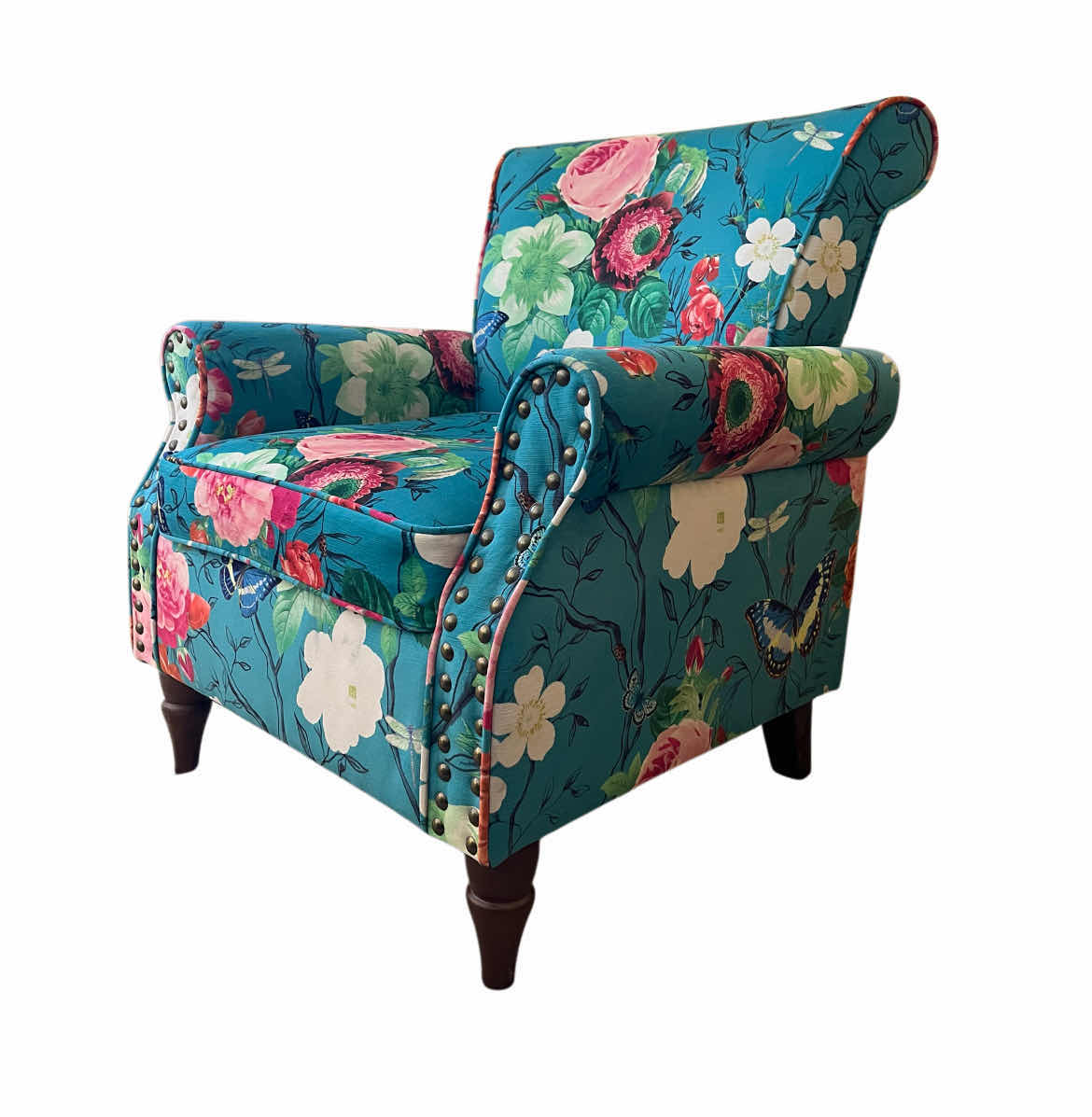 Photo 4 of HULALA HOME ARTEMISIA MODERN FLORAL WINGBACK CHAIR 30" X 31" H32.5"
