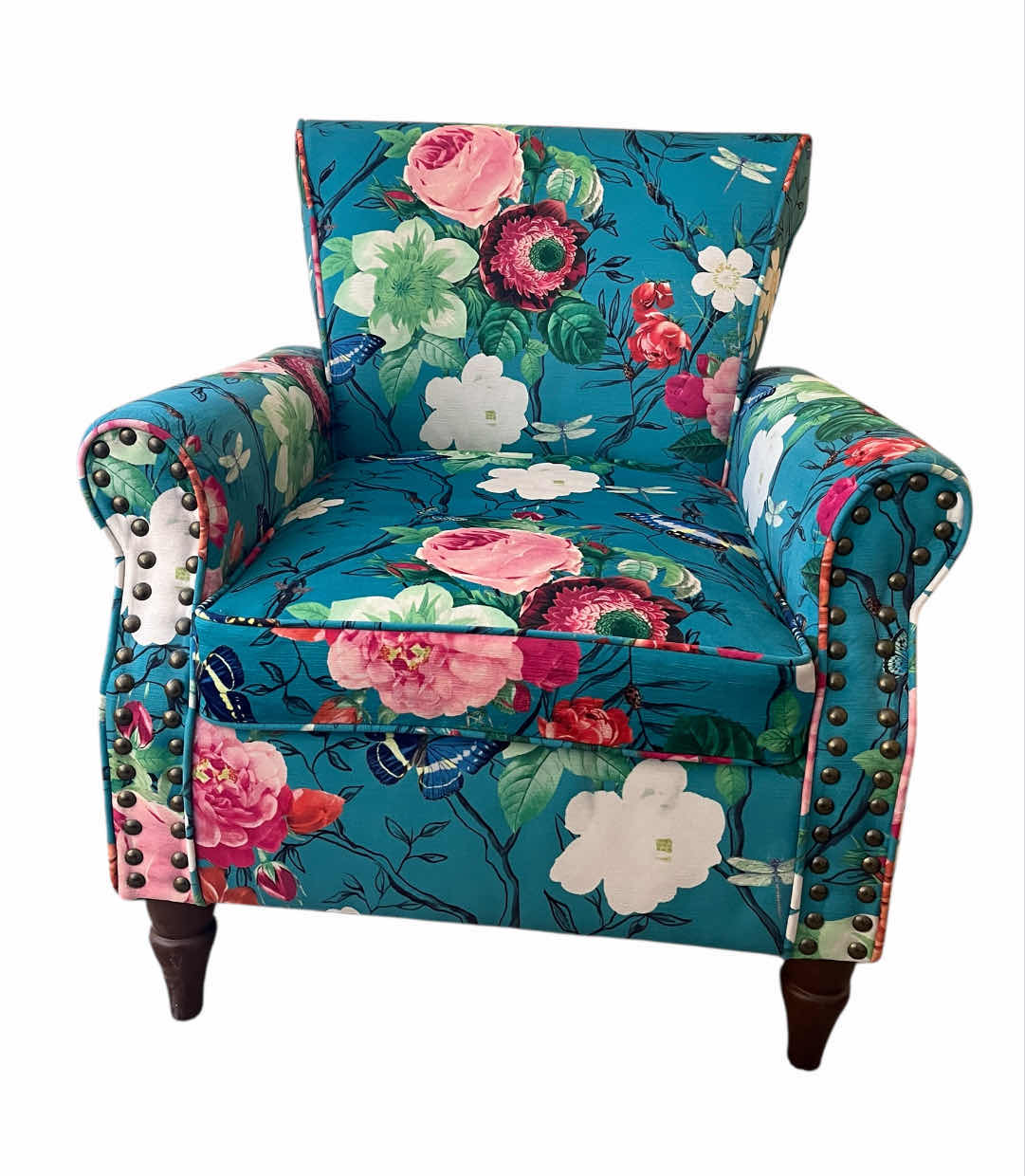 Photo 1 of HULALA HOME ARTEMISIA MODERN FLORAL WINGBACK CHAIR 30" X 31" H32.5"