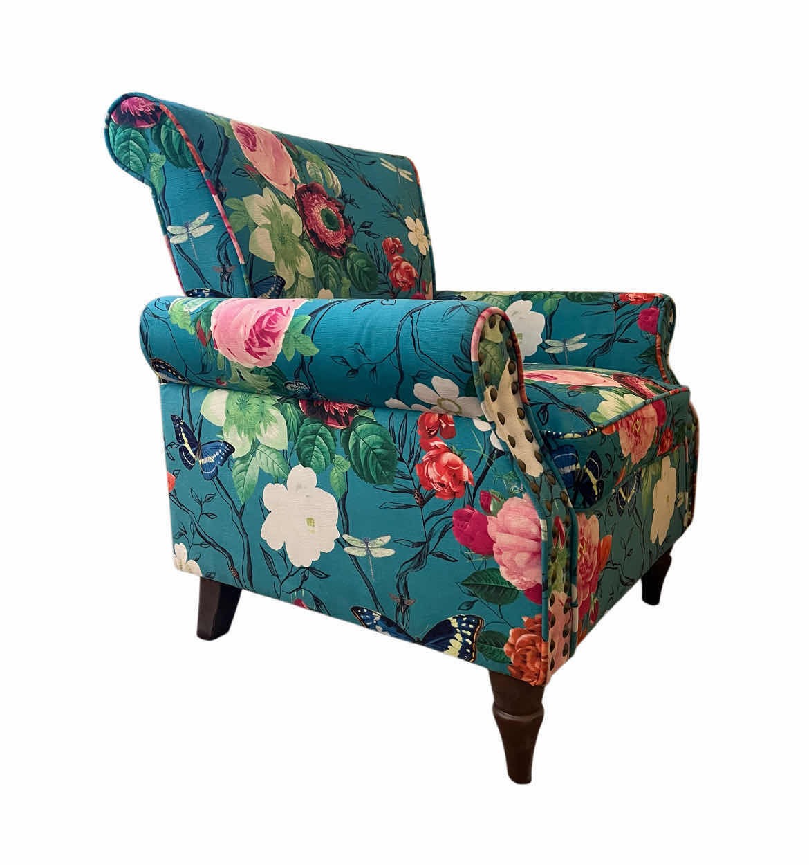 Photo 1 of HULALA HOME ARTEMISIA MODERN FLORAL WINGBACK CHAIR 30" X 31" H32.5"