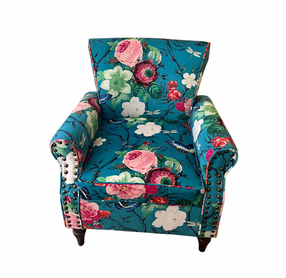Photo 2 of HULALA HOME ARTEMISIA MODERN FLORAL WINGBACK CHAIR 30" X 31" H32.5"