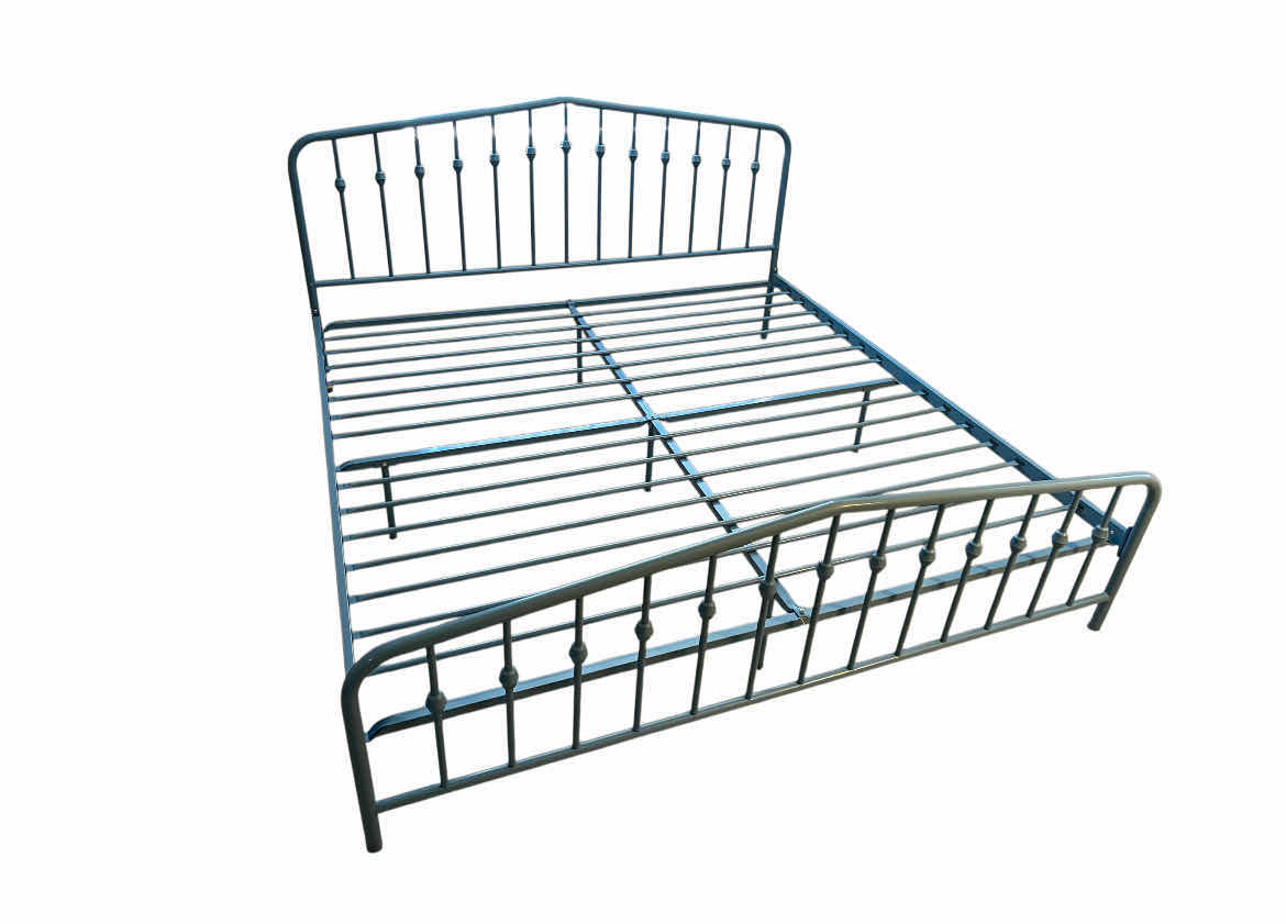 Photo 1 of DOREL HOME KING TEAL BLUE METAL BED FRAME 78” X 82.5” H44.25”