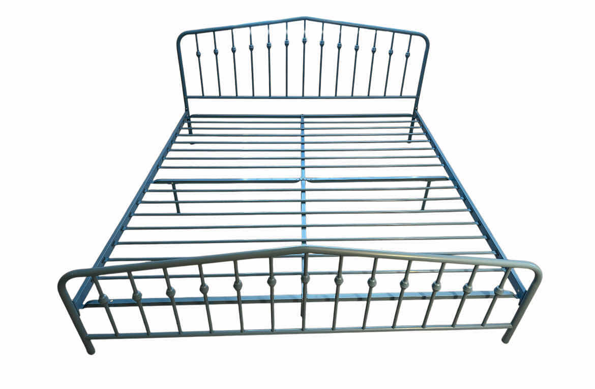 Photo 2 of DOREL HOME KING TEAL BLUE METAL BED FRAME 78” X 82.5” H44.25”
