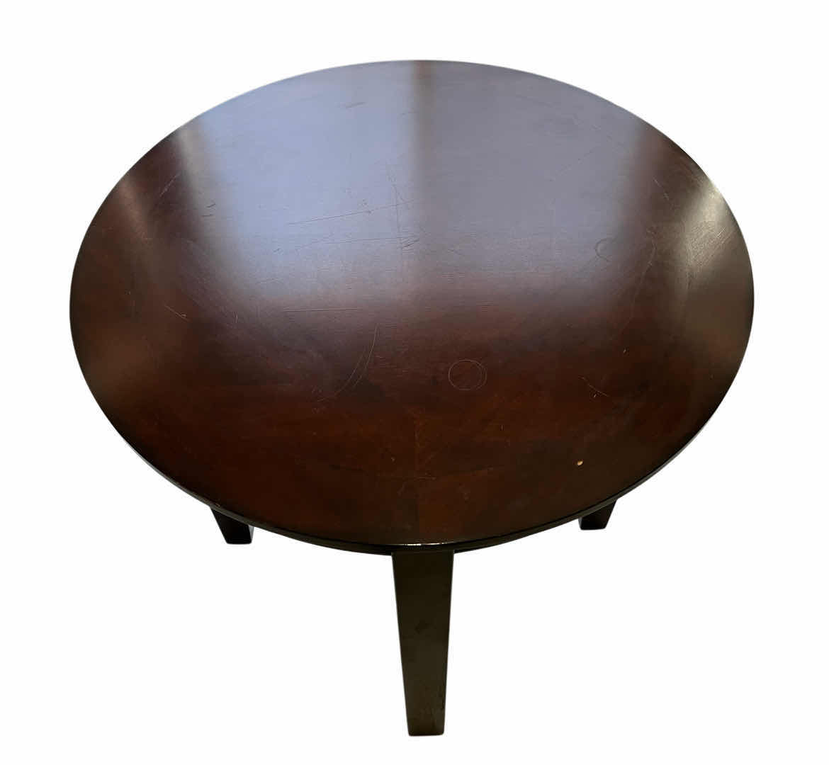 Photo 1 of JIAMEI MAHOGANY FINISH WOOD DINING TABLE & 4 STOOLS (READ NOTES)