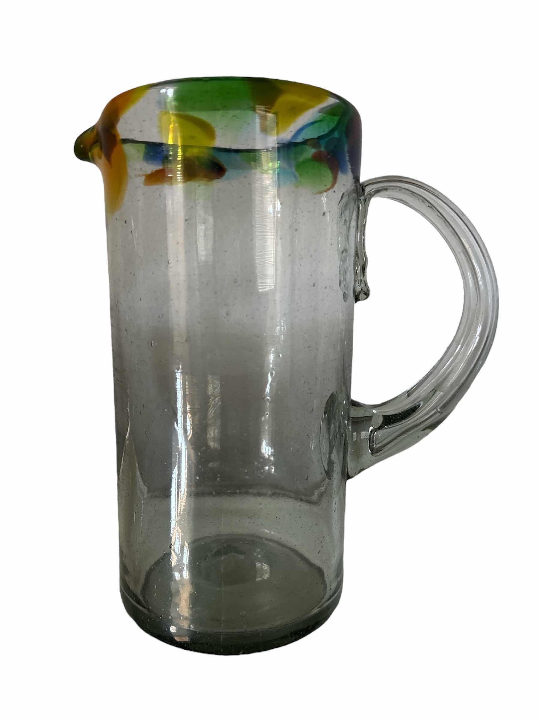 Photo 1 of ORION CONFETTI RIM 56 OZ PITCHER (8.75”) & SOLID CONFETTI LARGE 16 OZ WINE GOBLET (7.75”)