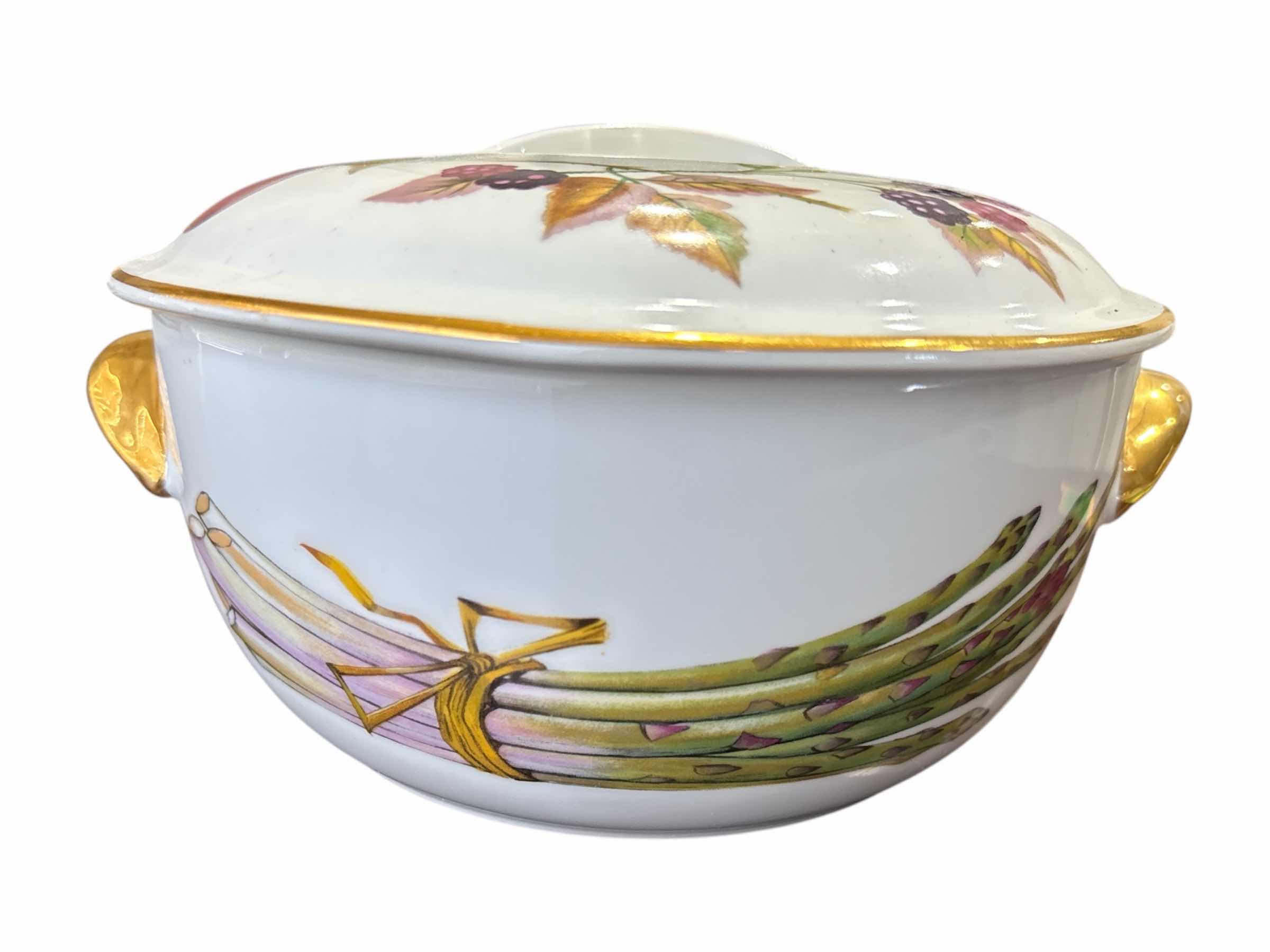 Photo 1 of ROYAL WORCESTER EVESHAM GOLD PORCELAIN 7” ROUND ENTREE DISH W HANDLES & FLAT LID