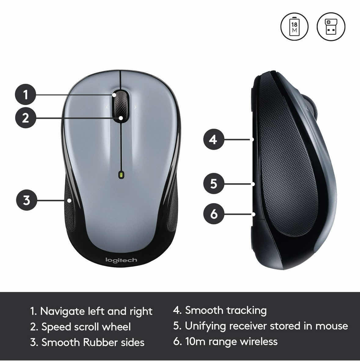Photo 1 of NEW LOGITECH WIRELESS MOUSE W DESIGNED-FOR-WEB SCROLLING (M325)