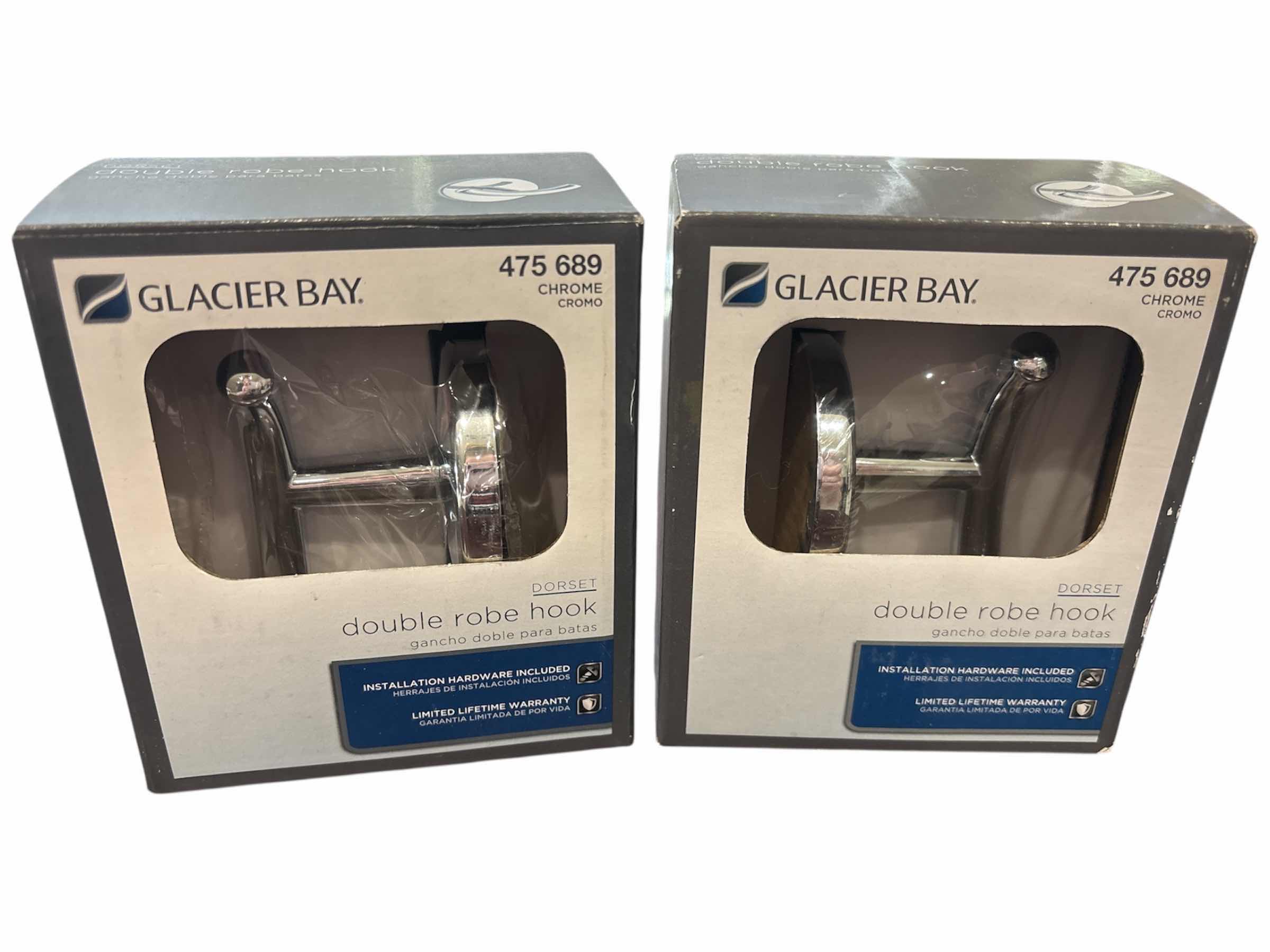 Photo 1 of NEW 2-PACK GLACIER BAY DORSET DOUBLE ROBE HOOK, CHROME (475 689)