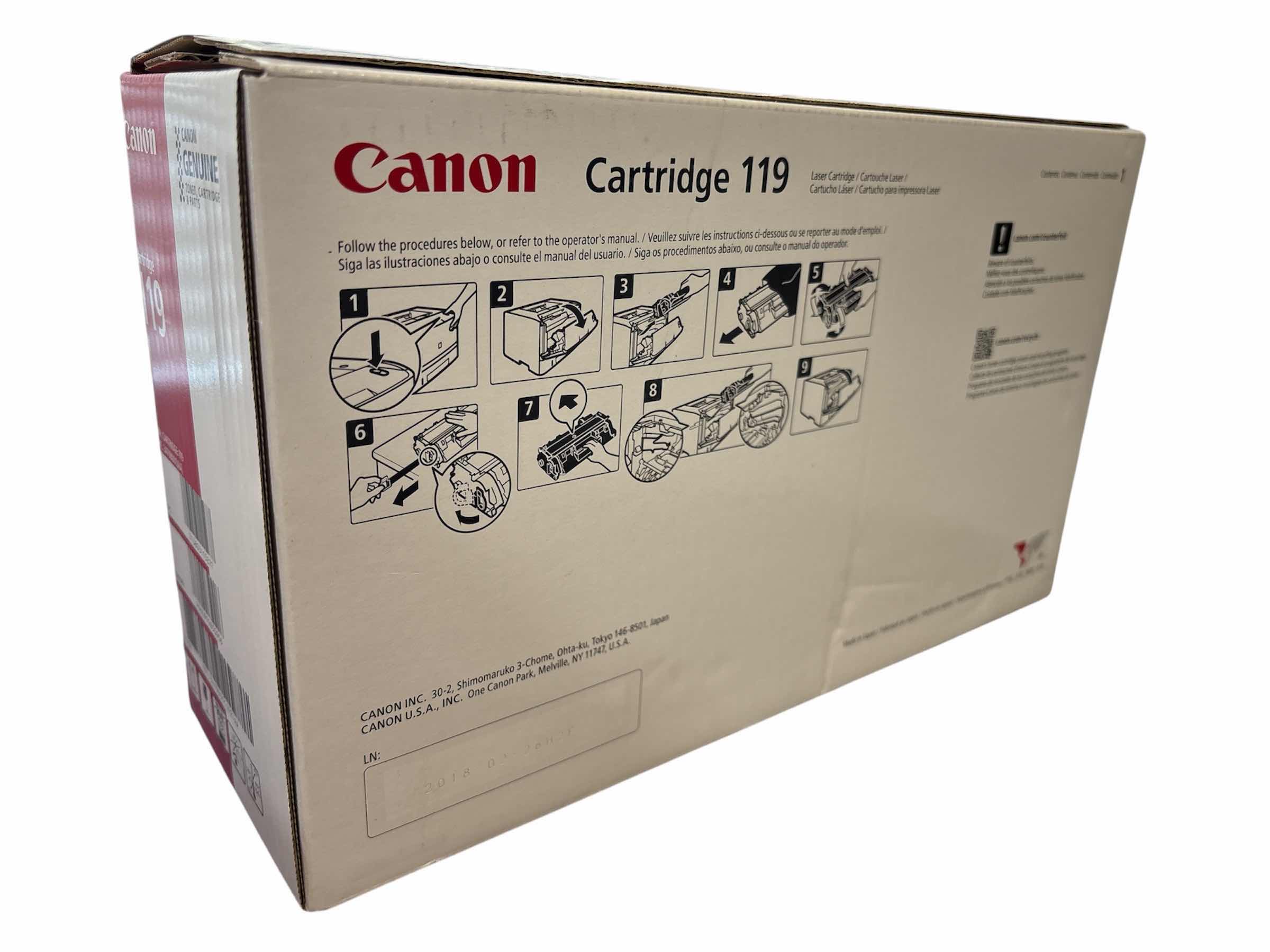 Photo 1 of NEW CANON GENUINE 119 BLACK TONER CARTRIDGE