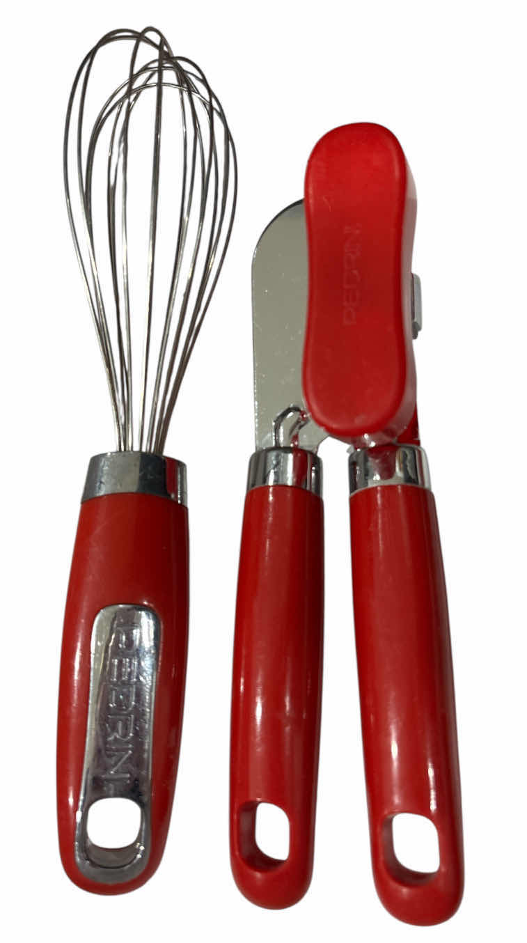 Photo 1 of 15 PCS RED KITCHEN UTENSILS (PEDRINI, CUISINART, KITCHEN AID & FARBERWARE)