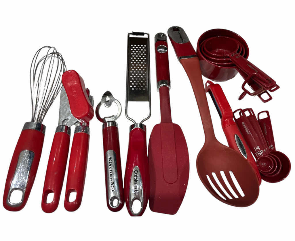 Photo 1 of 15 PCS RED KITCHEN UTENSILS (PEDRINI, CUISINART, KITCHEN AID & FARBERWARE)