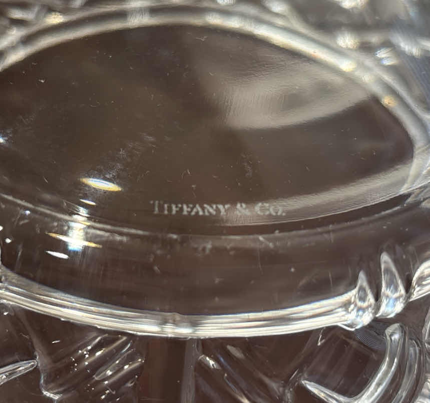 Photo 1 of TIFFANY & CO. BAMBOO CRYSTAL 9” ROUND BOWL  (5.25”H)