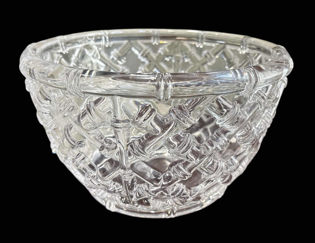 Photo 1 of TIFFANY & CO. BAMBOO CRYSTAL 9” ROUND BOWL  (5.25”H)