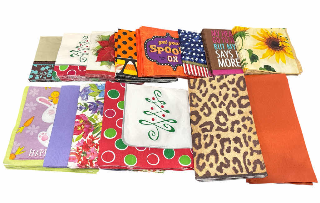 Photo 1 of ASSORTED NAPKINS, TABLECLOTHS & BASKETS