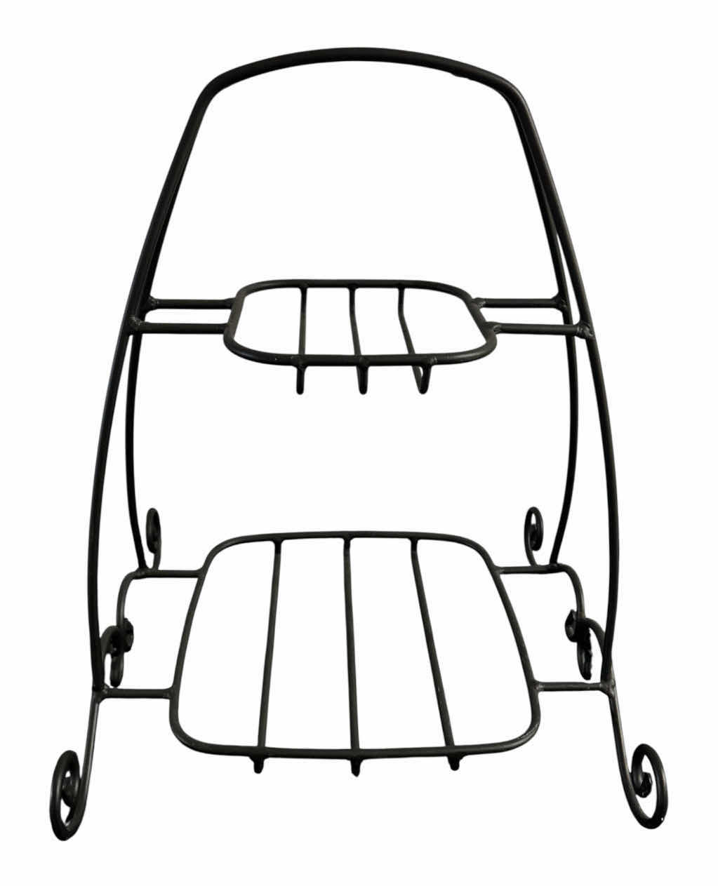 Photo 1 of LONGABERGER HOLIDAY 2005 2-TIER WROUGHT IRON STAND (BLACK, 13.5” X 12.75” H16.25”)