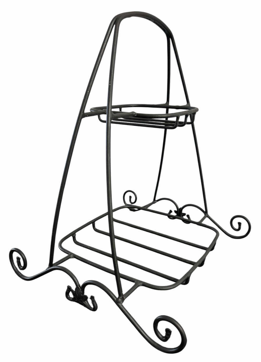 Photo 1 of LONGABERGER HOLIDAY 2005 2-TIER WROUGHT IRON STAND (BLACK, 13.5” X 12.75” H16.25”)