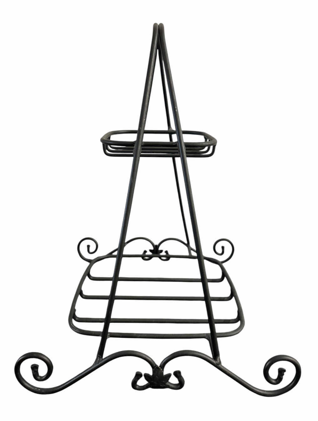 Photo 1 of LONGABERGER HOLIDAY 2005 2-TIER WROUGHT IRON STAND (BLACK, 13.5” X 12.75” H16.25”)