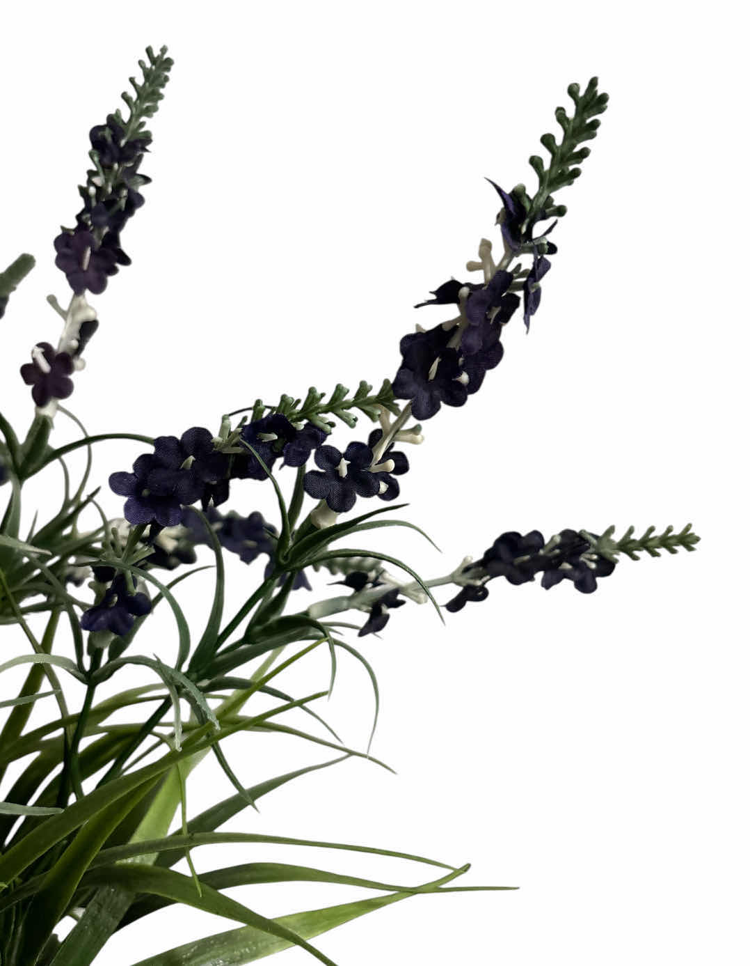 Photo 1 of FAUX LAVENDER PLANT ARRANGEMENT & MARBLE STYLE PLANTER  22” X 17” H16”