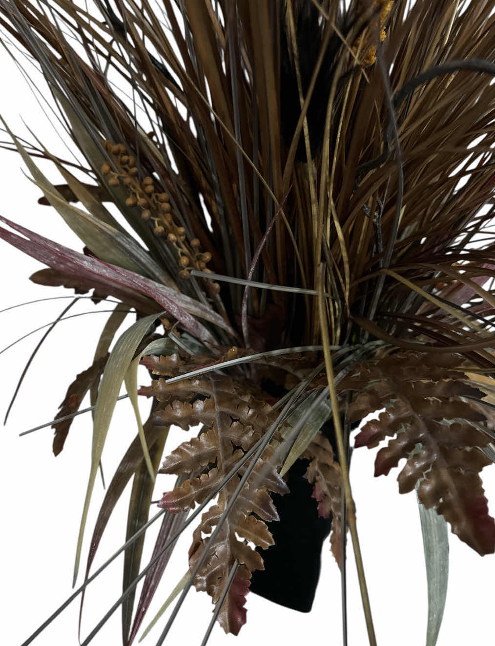 Photo 1 of 29” WHEAT BUNDLE ARRANGEMENT W BLACK METAL SQUARE VASE