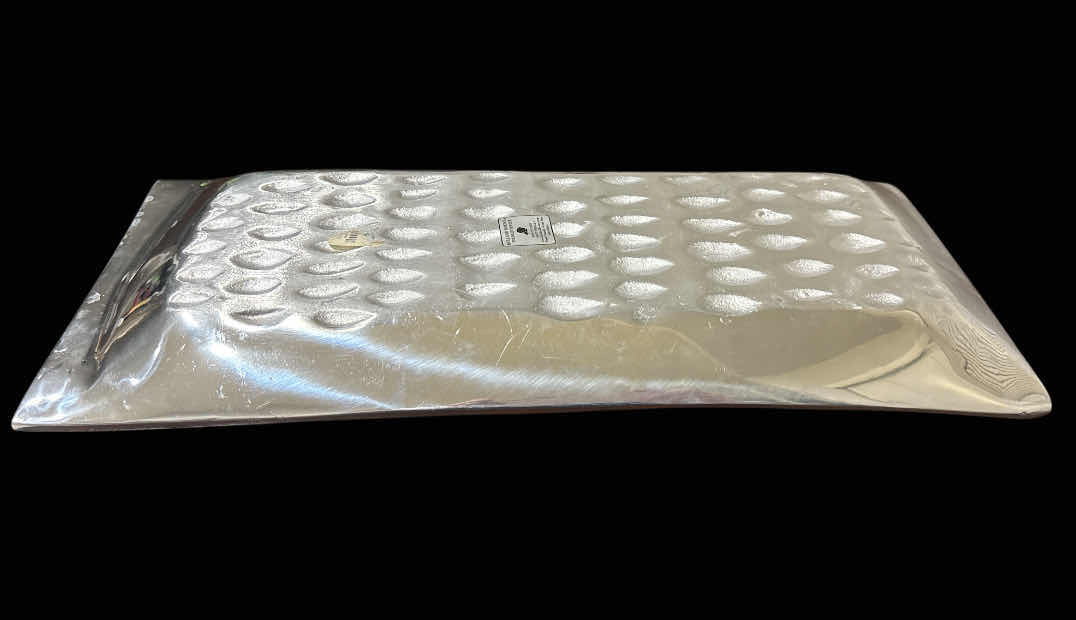 Photo 1 of HOLLAND BOONE HAMMERED/POLISHED PEWTER TRAY 7.5” X 16.75” H1.25”