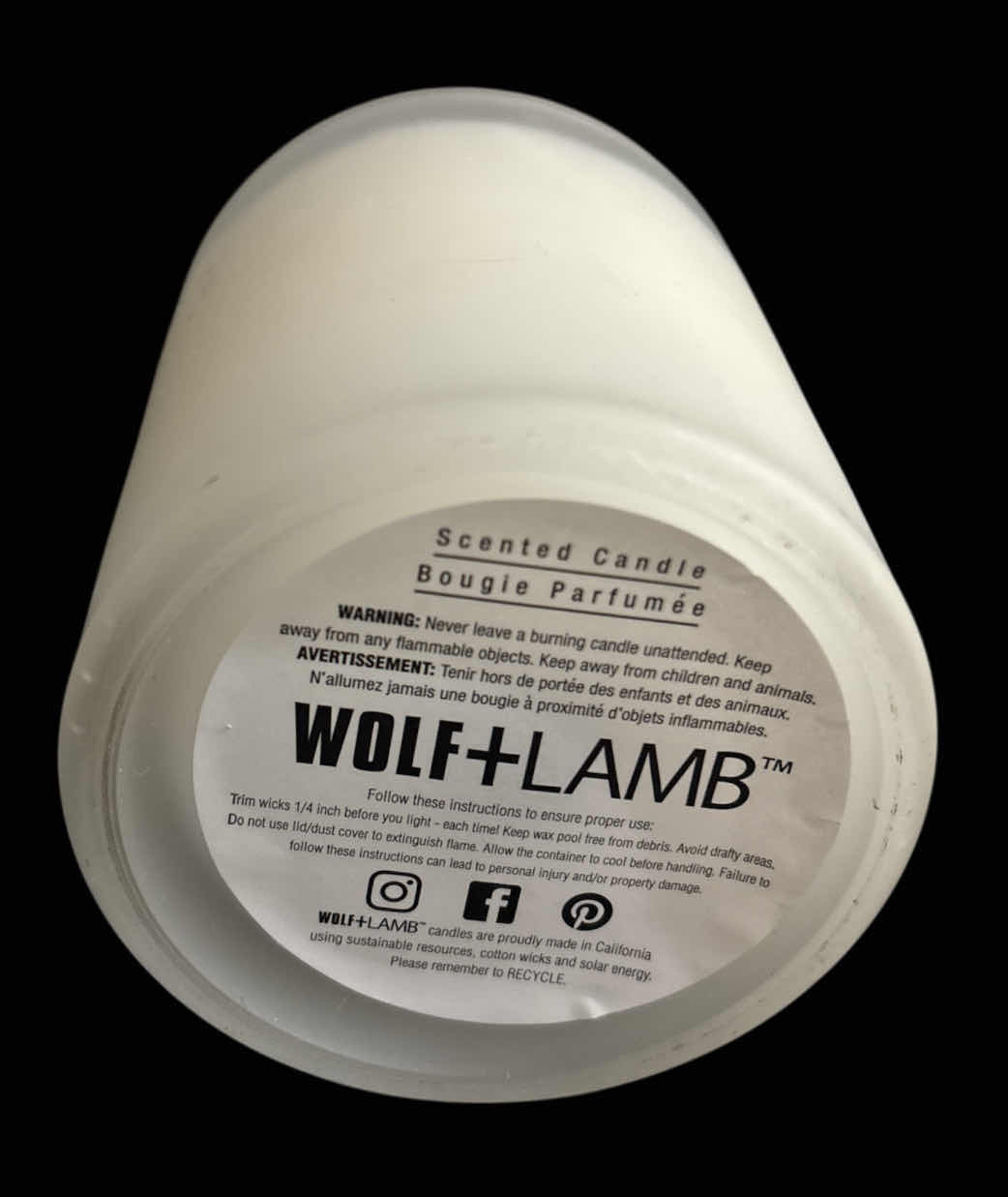 Photo 1 of SILVER/CRYSTAL CANDLE HOLDER 5” X 5” H7.25” & WOLF + LAMB LEMONGRASS PURE ESSENTIAL OILS CANDLE