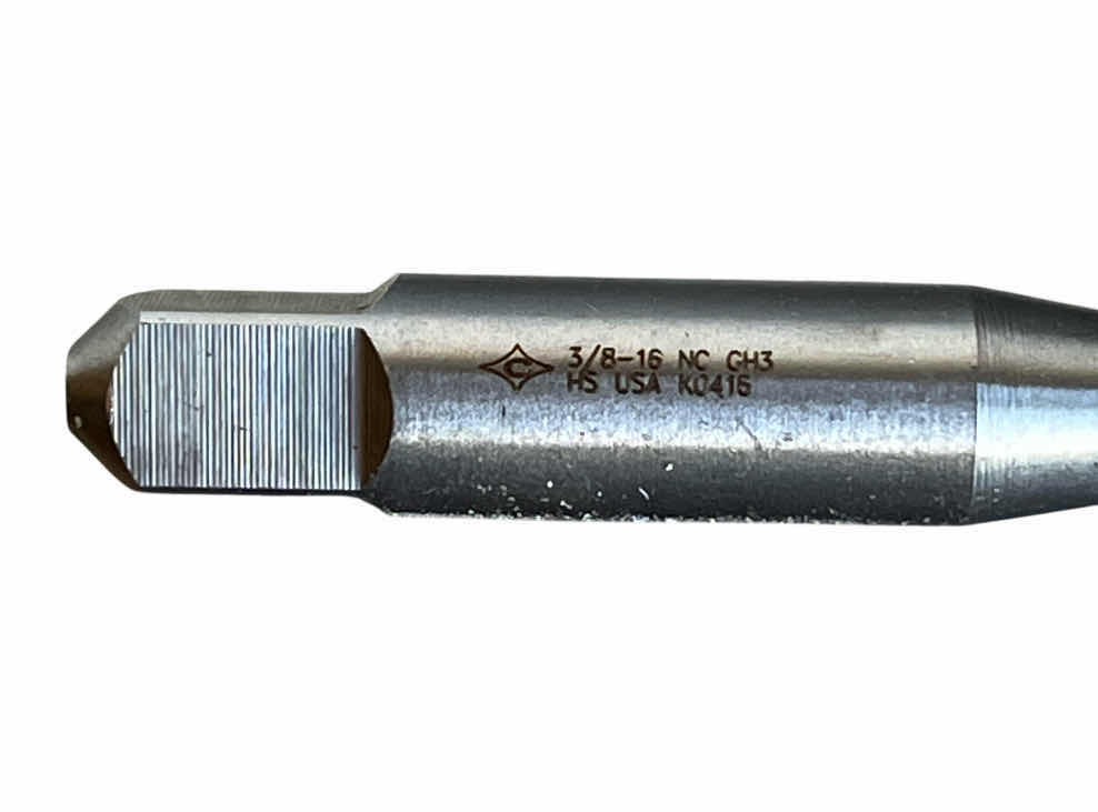 Photo 4 of HIGH SPEED STEEL SPIRAL POINT TAP 3/8”-16 NC CH3 HS USA K04165 3-PACK