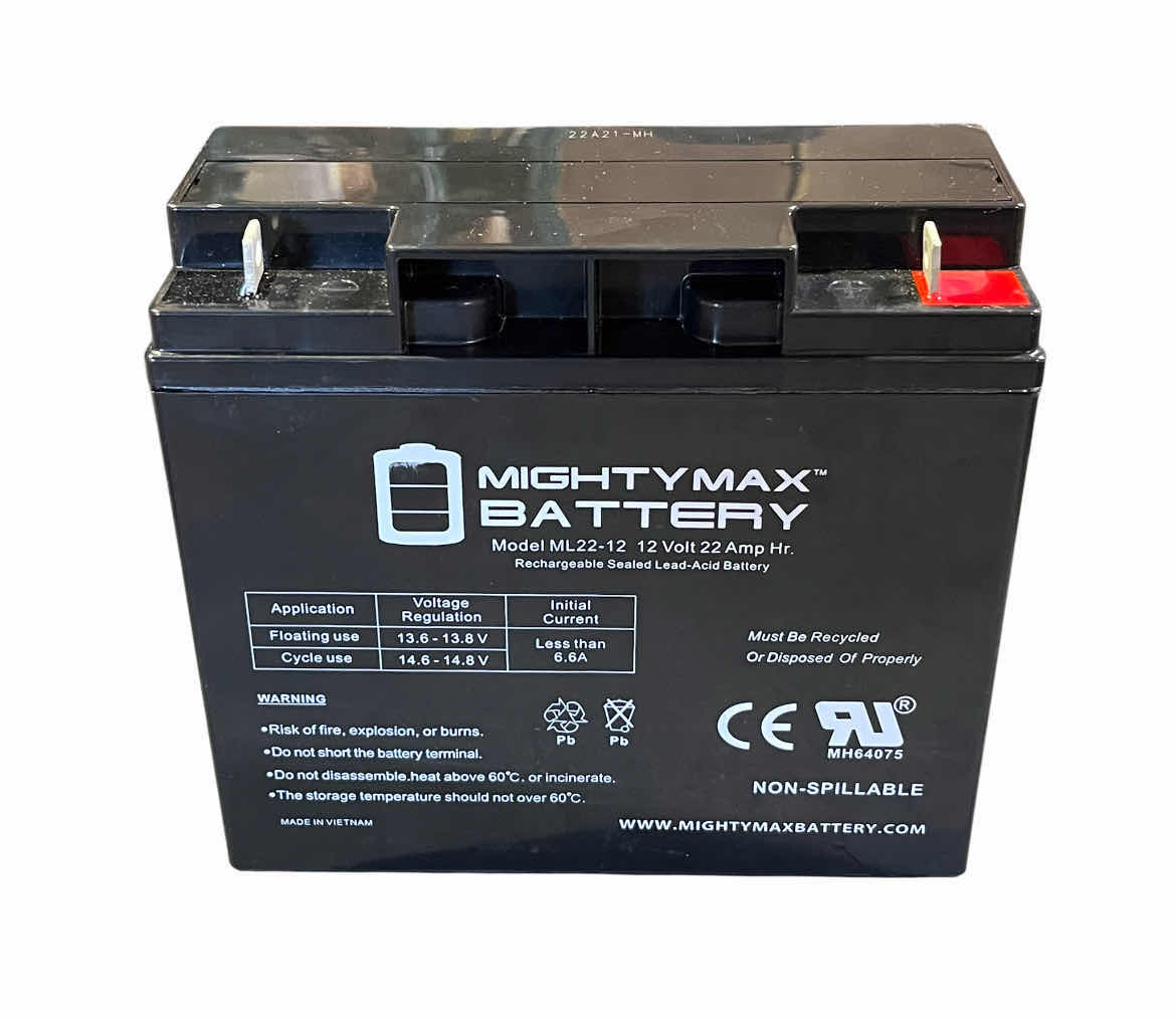Photo 1 of MIGHTY MAX 12V 22AMP RECHARGEABLE BATTERY ML-22-12