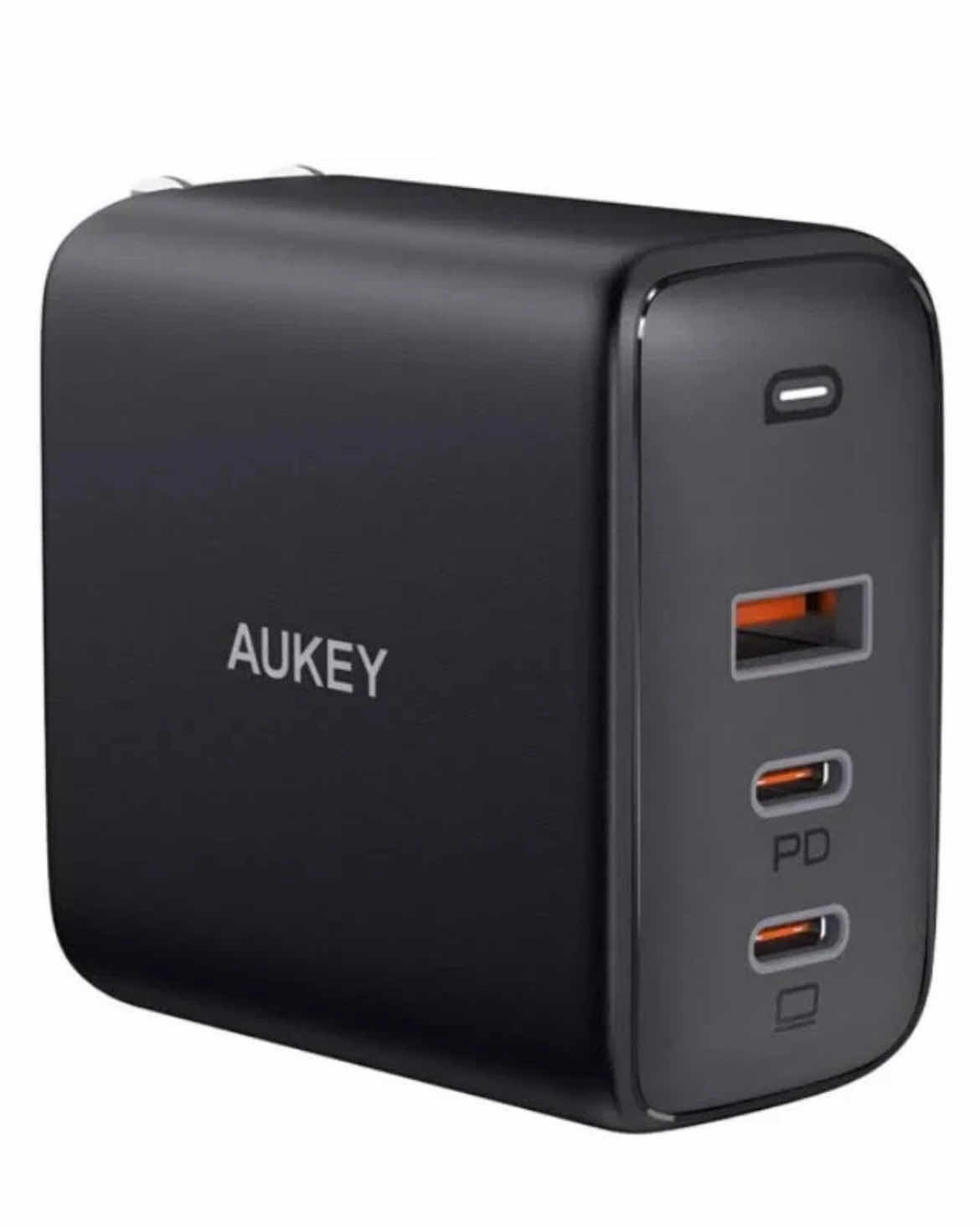 View 1 of AUKEY BLACK 90W 3-PORT iPHONE ANDROID PHONE WALL CHARGER PA-B6S 2-PACK