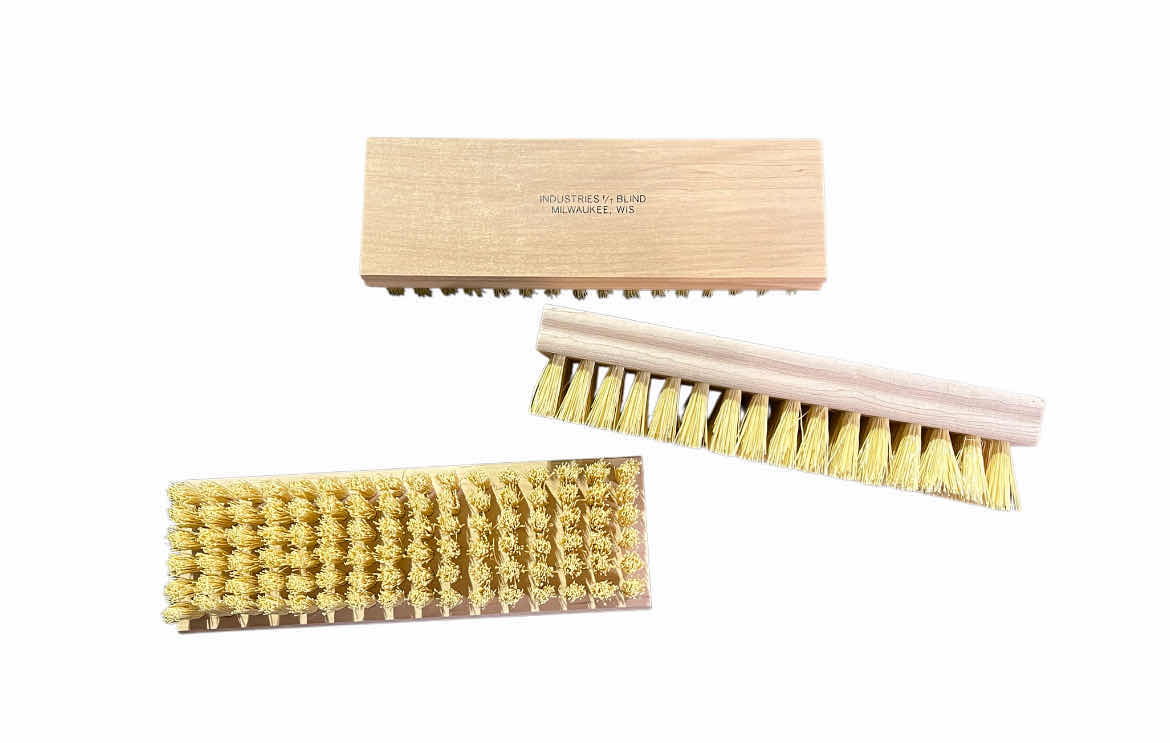 Photo 1 of INDUSTRIES BLIND NATURAL WOOD HANDLE SCRUB BRUSH 3-PACK 8” X 2.75”