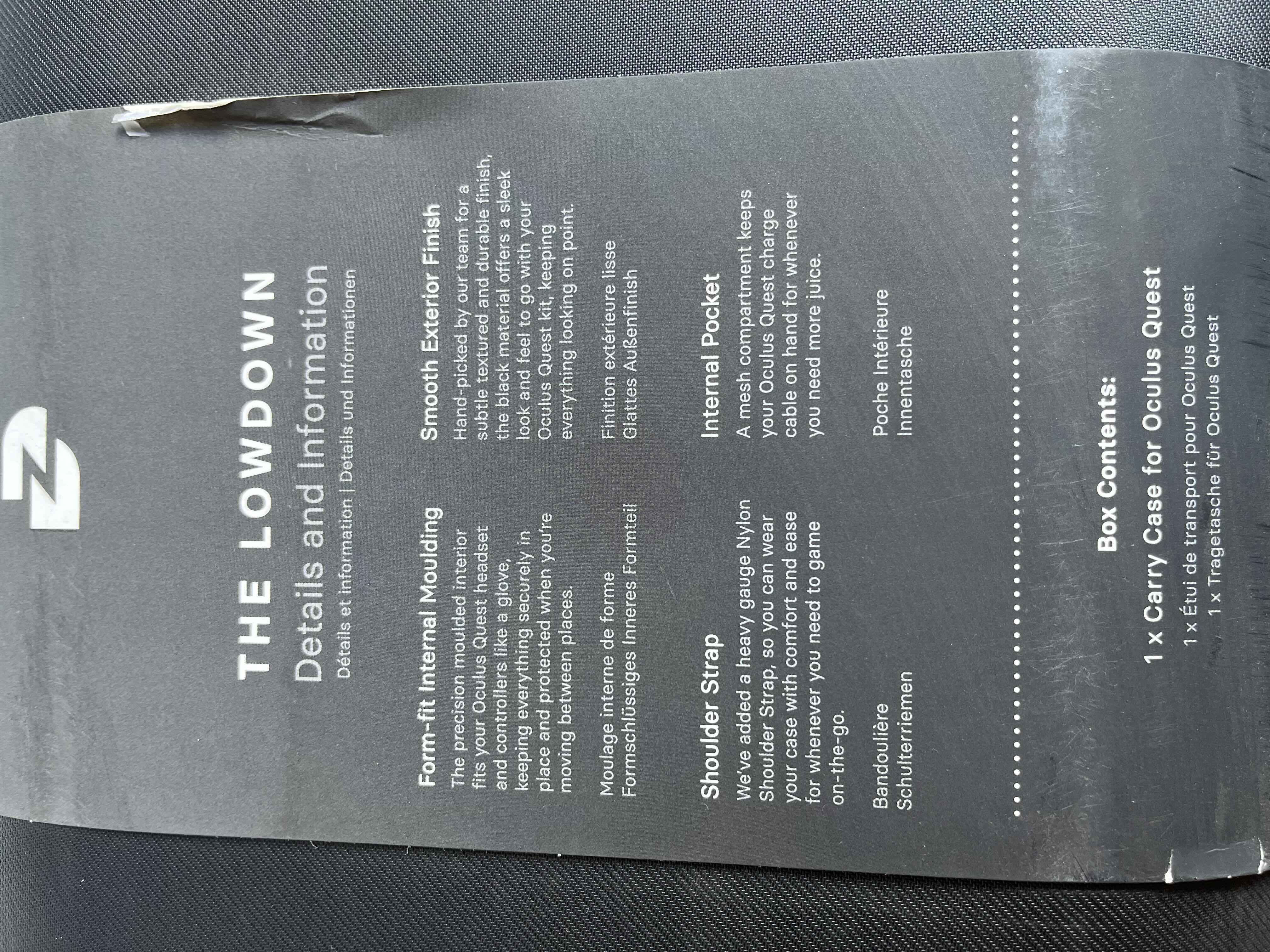 Photo 1 of DAZED THE LOWDOWN OCULUS QUEST BLACK HARD CASE 16.5” X 5.5” H11.25”