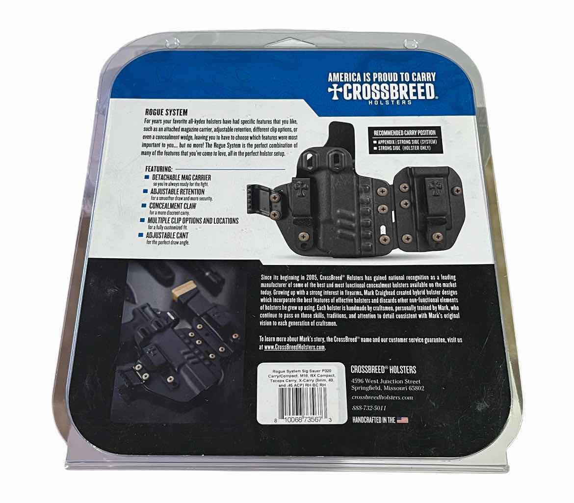 Photo 1 of CROSSBREED ROGUE SYSTEM SIG SAUER 320 CARRY/COMPACT,M18,RX COMPACT,TACOPS CARRY,X-CARRY, (9MM,40,45ACP) HOLSTER