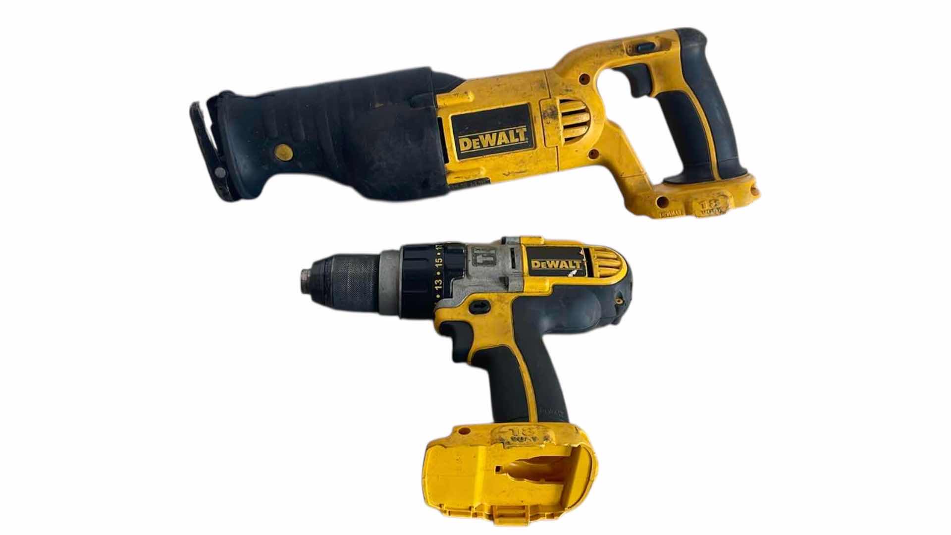 Photo 1 of DEWALT 18V DRIVER DRILL & DEWALT 18V CORDLESS VARIABLE SPEED RECIPROCATING SAW (TOOL ONLY)