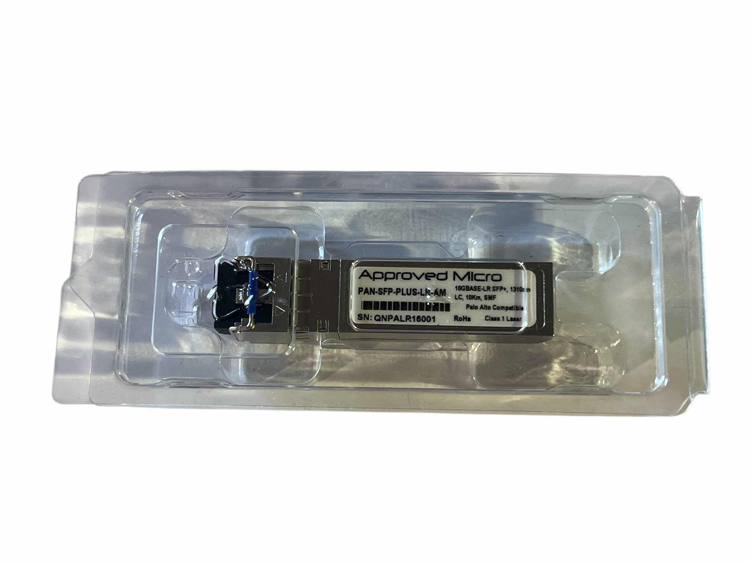 Photo 1 of APPROVED MICRO PAN-SFP-PLUS-LR-AM 10GBASE-LR SFP MODULE FOR SINGLE MODE FIBER (SMF) 1310NM 10KM PALO ALTO COMPATIBLE