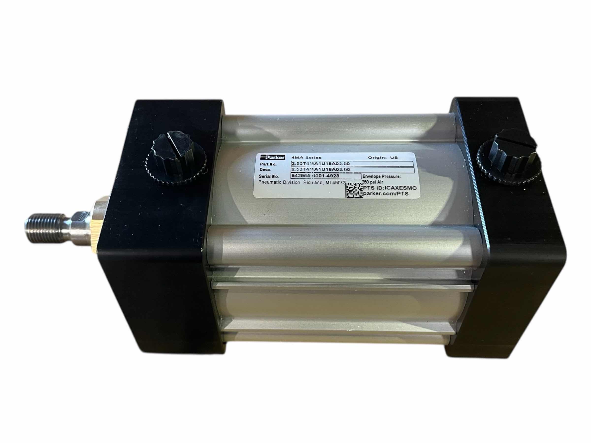 Photo 1 of PARKER HANNIFIN 4MA SERIES DOUBLE ACTING NON-LUBE NFPA SINGLE END TIE ROD PNEUMATIC CYLINDER 2” STROKE 2.50T4MA3U14A02.00