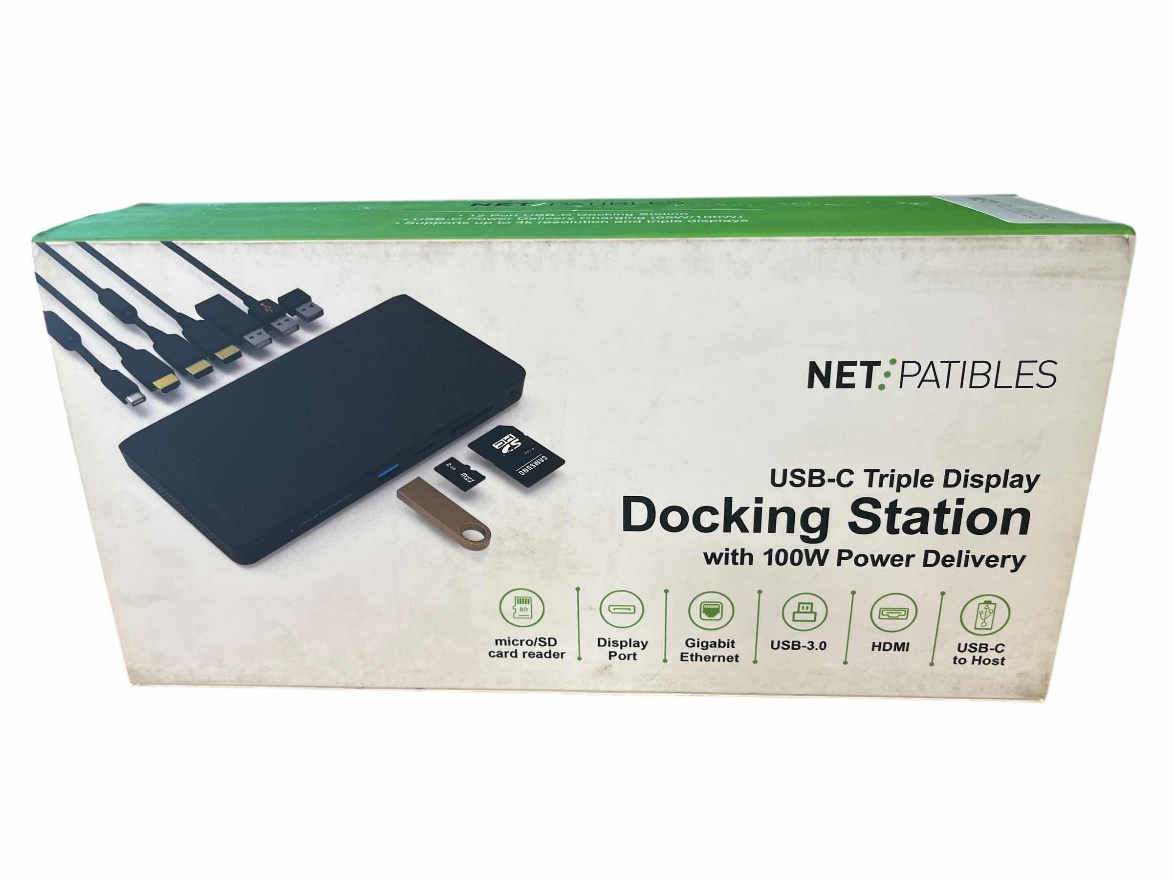 Photo 1 of NET PATIBLES USB-C TRIPLE DISPLAY 100W POWER DELIVERY DOCKING STATION