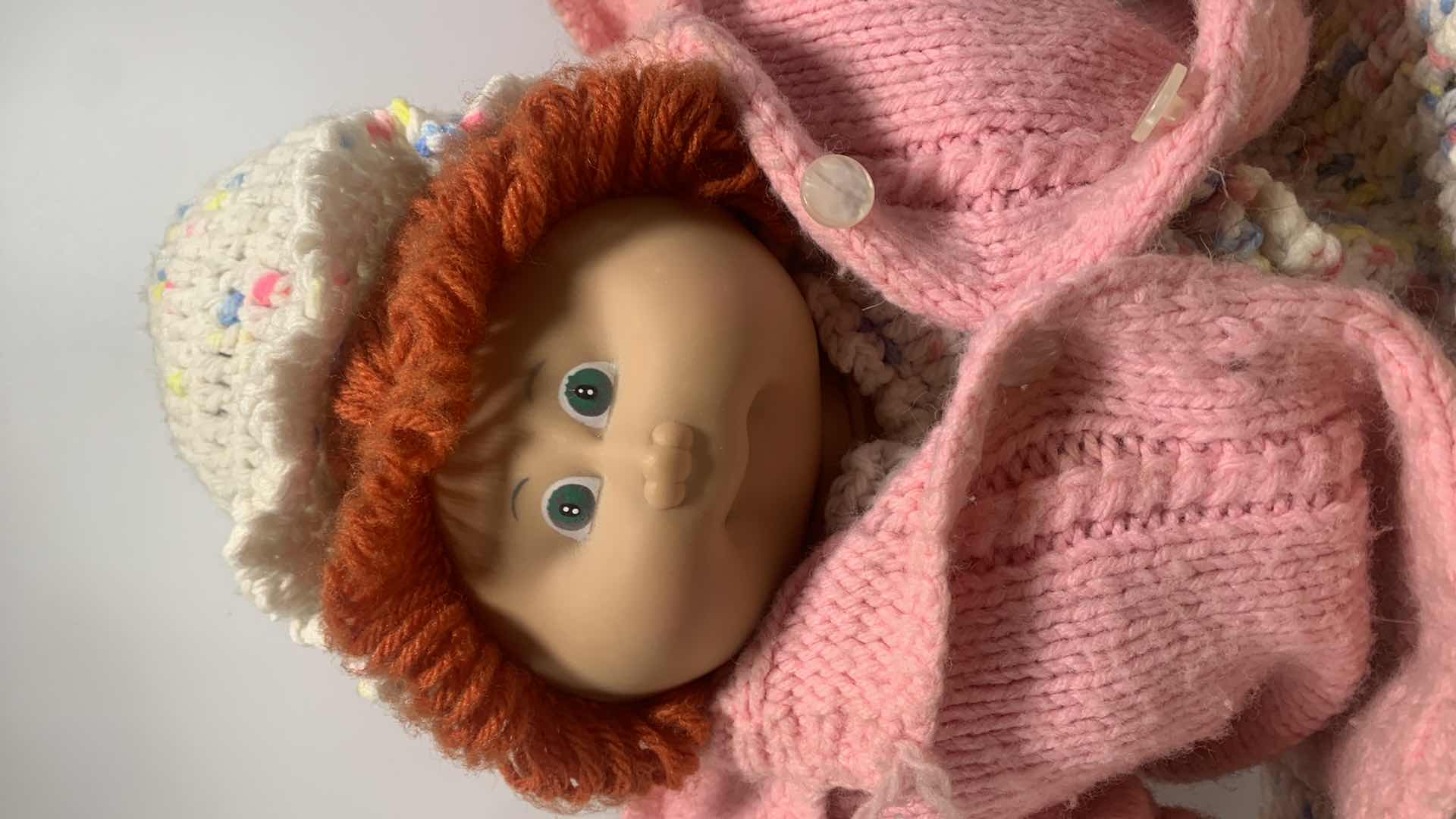 Photo 1 of RARE COLLECTIBLE CABBAGE PATCH DOLL IN CROCHETED OUTFIT, H19”