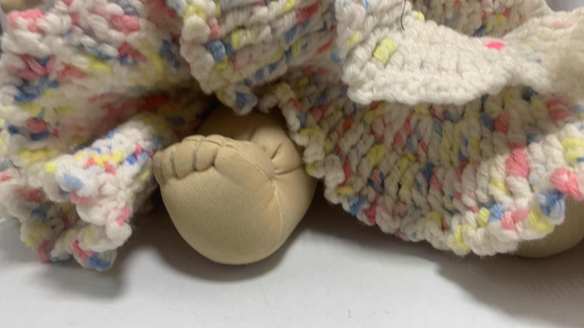 Photo 1 of RARE COLLECTIBLE CABBAGE PATCH DOLL IN CROCHETED OUTFIT, H19”