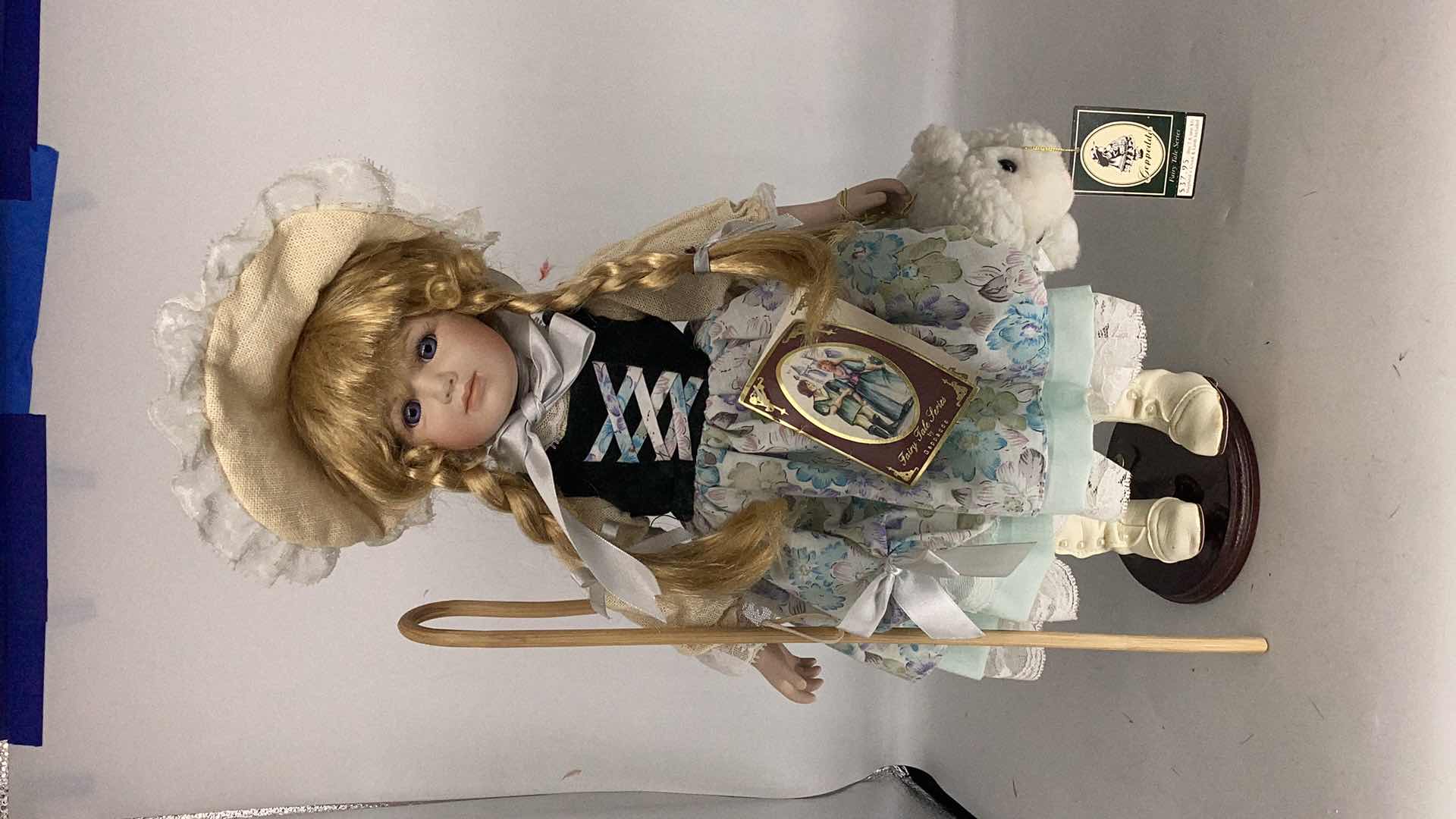 Photo 6 of COLLECTIBLE PORCELAIN LITTLE BO PEEP DOLL W SHEEP H 17”