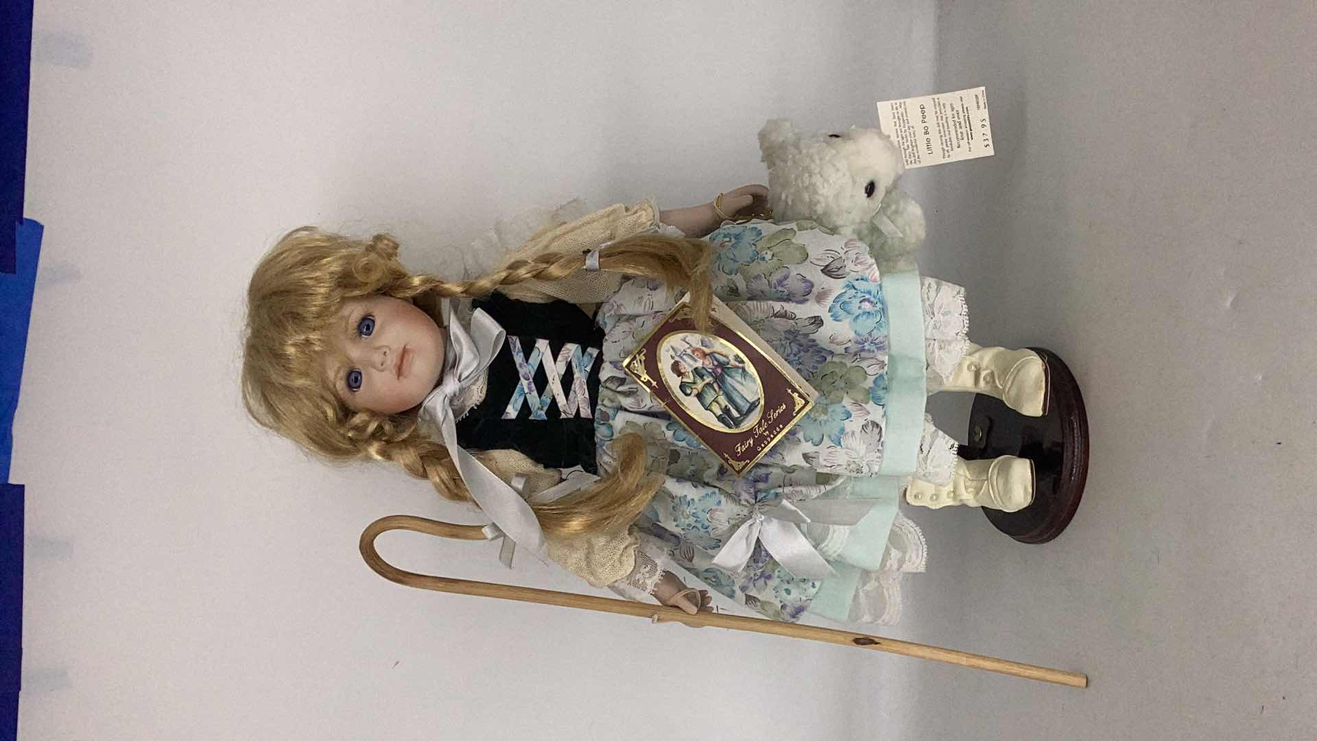 Photo 8 of COLLECTIBLE PORCELAIN LITTLE BO PEEP DOLL W SHEEP H 17”