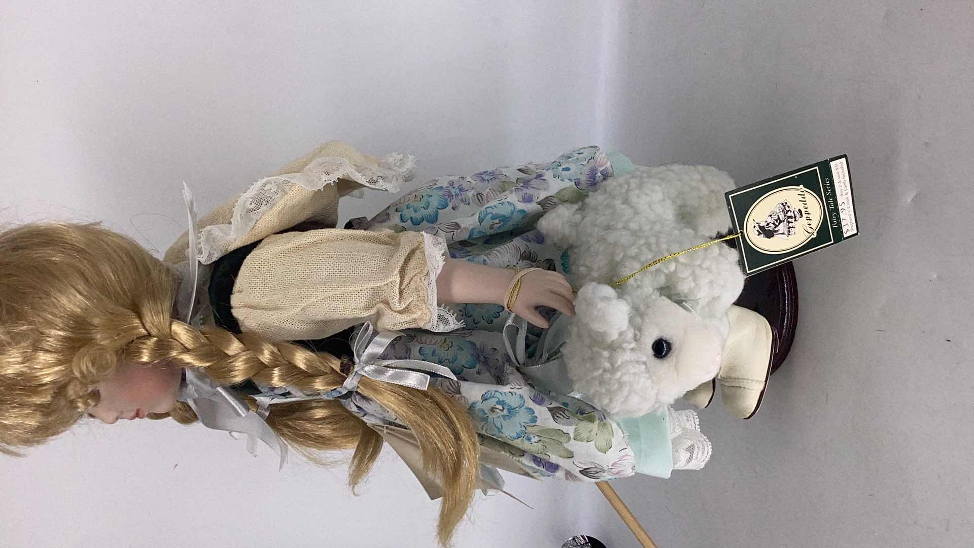 Photo 5 of COLLECTIBLE PORCELAIN LITTLE BO PEEP DOLL W SHEEP H 17”